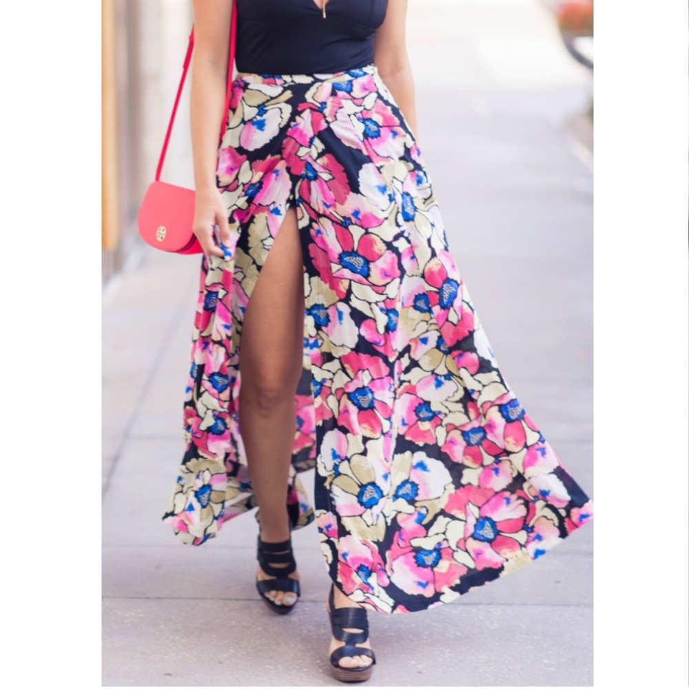 Free People Hot Tropics Maxi Skirt in Multicolor Floral Print Size 0 - Picture 4 of 16